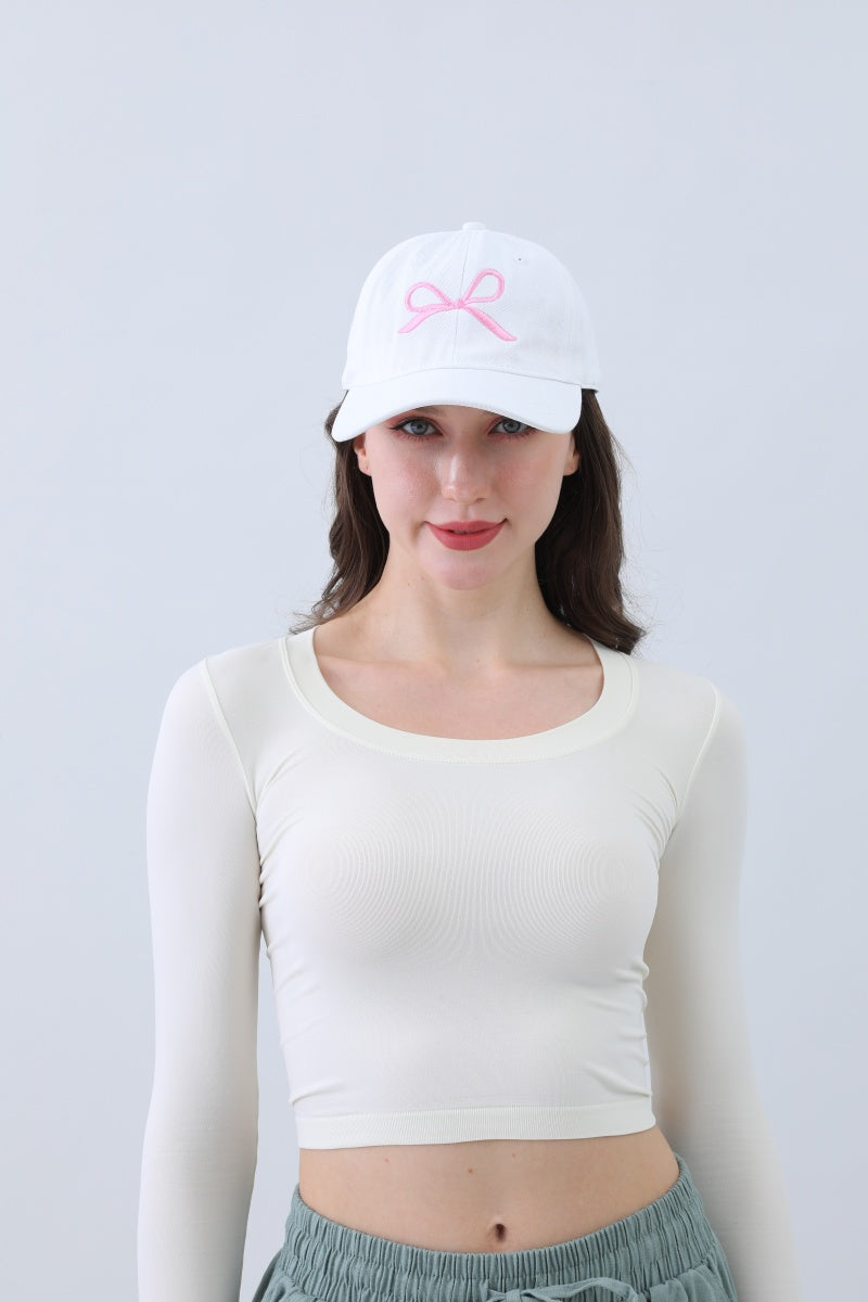 Embroidered Bow Ribbon Baseball Cap – Stylish & Chic - NeoKira Unlimited