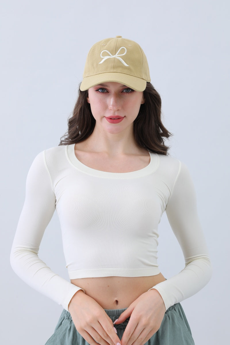 Embroidered Bow Ribbon Baseball Cap – Stylish & Chic - NeoKira Unlimited