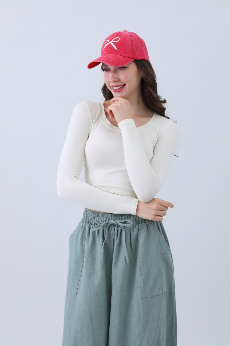 Embroidered Bow Ribbon Baseball Cap – Stylish & Chic - NeoKira Unlimited