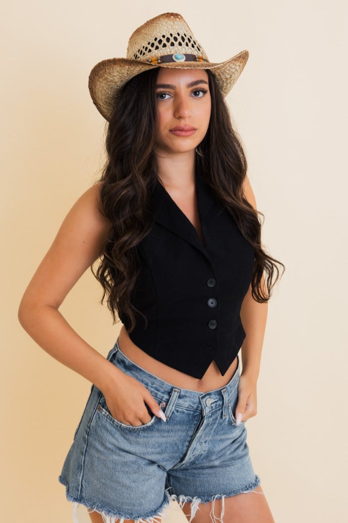 Turquoise Crown Burnt Ombre Western Cowgirl Rancher Hat - NeoKira Unlimited