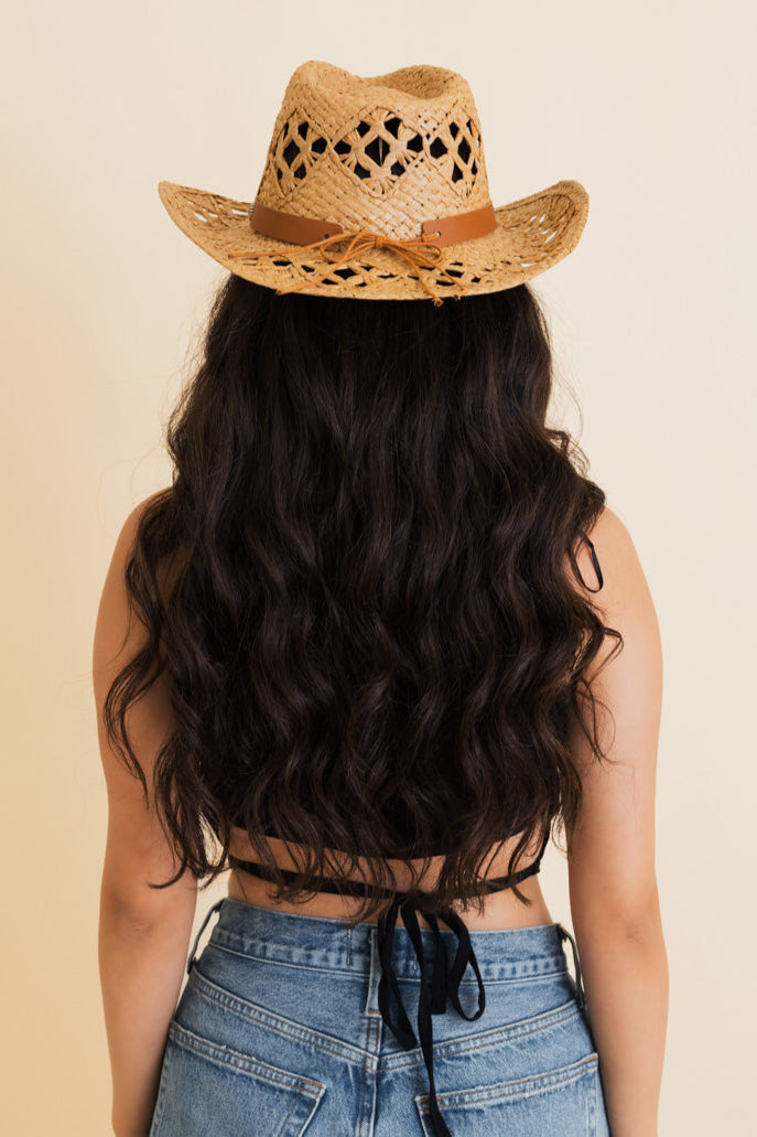 Western Girl Woven Raffia Cowboy Hat - NeoKira Unlimited