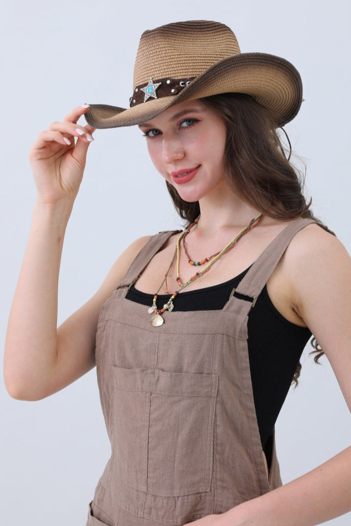 Rustic Star-Embellished Cowboy Hat – Timeless Western Charm🤠⭐ - NeoKira Unlimited