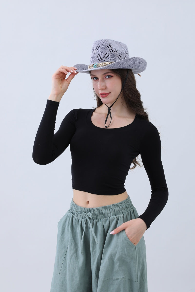 Turquoise Statement Cowboy Hat – Bold Cutout Artistry - NeoKira Unlimited