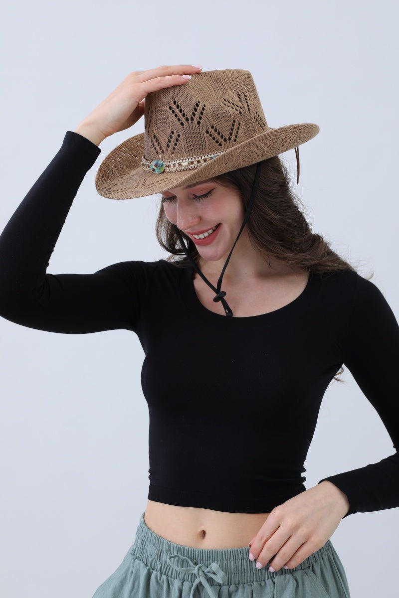 Turquoise Statement Cowboy Hat – Bold Cutout Artistry - NeoKira Unlimited