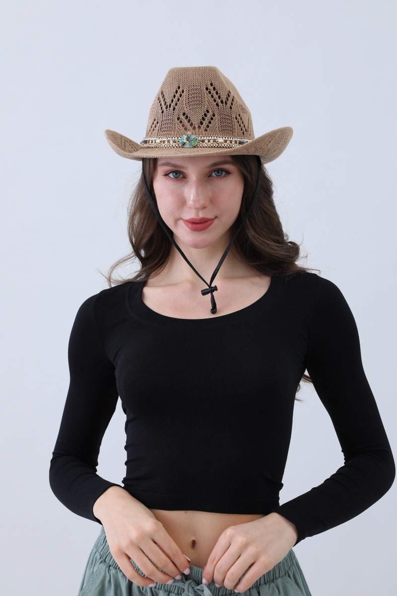 Turquoise Statement Cowboy Hat – Bold Cutout Artistry - NeoKira Unlimited
