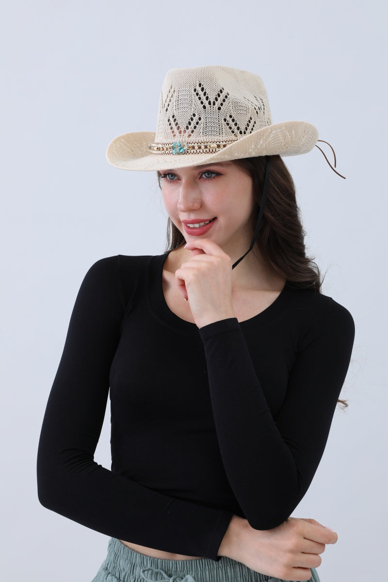 Turquoise Statement Cowboy Hat – Bold Cutout Artistry - NeoKira Unlimited