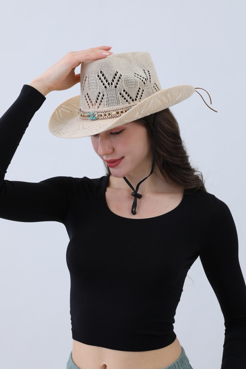Turquoise Statement Cowboy Hat – Bold Cutout Artistry - NeoKira Unlimited