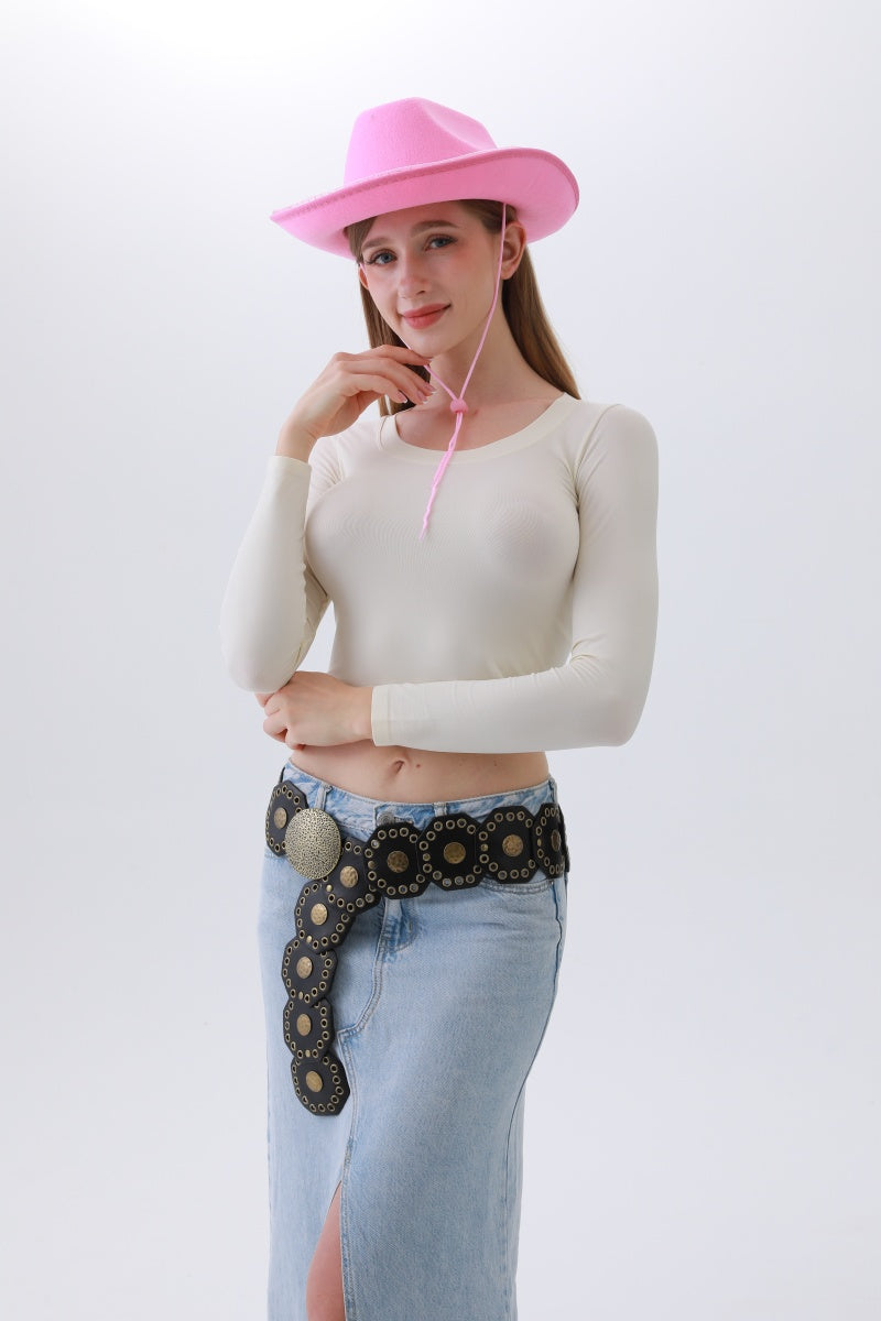 Classic Western Leather Belt – Vintage Cowboy Style - NeoKira Unlimited