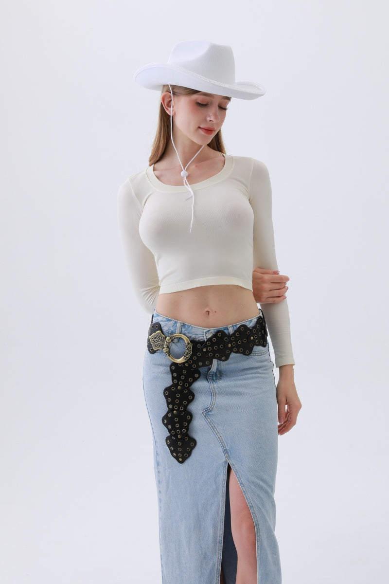Vintage Leaf Stud Belt – Adjustable Bohemian Waist Cincher - NeoKira Unlimited