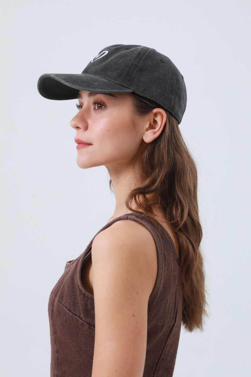 Heart Embroidered Washed Baseball Cap – Adjustable & Vintage - NeoKira Unlimited