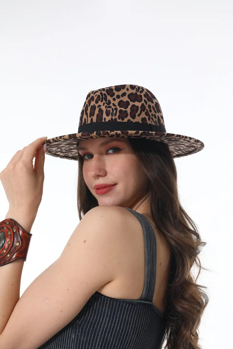Vintage Leopard Fedora – Wide Brim Style - NeoKira Unlimited