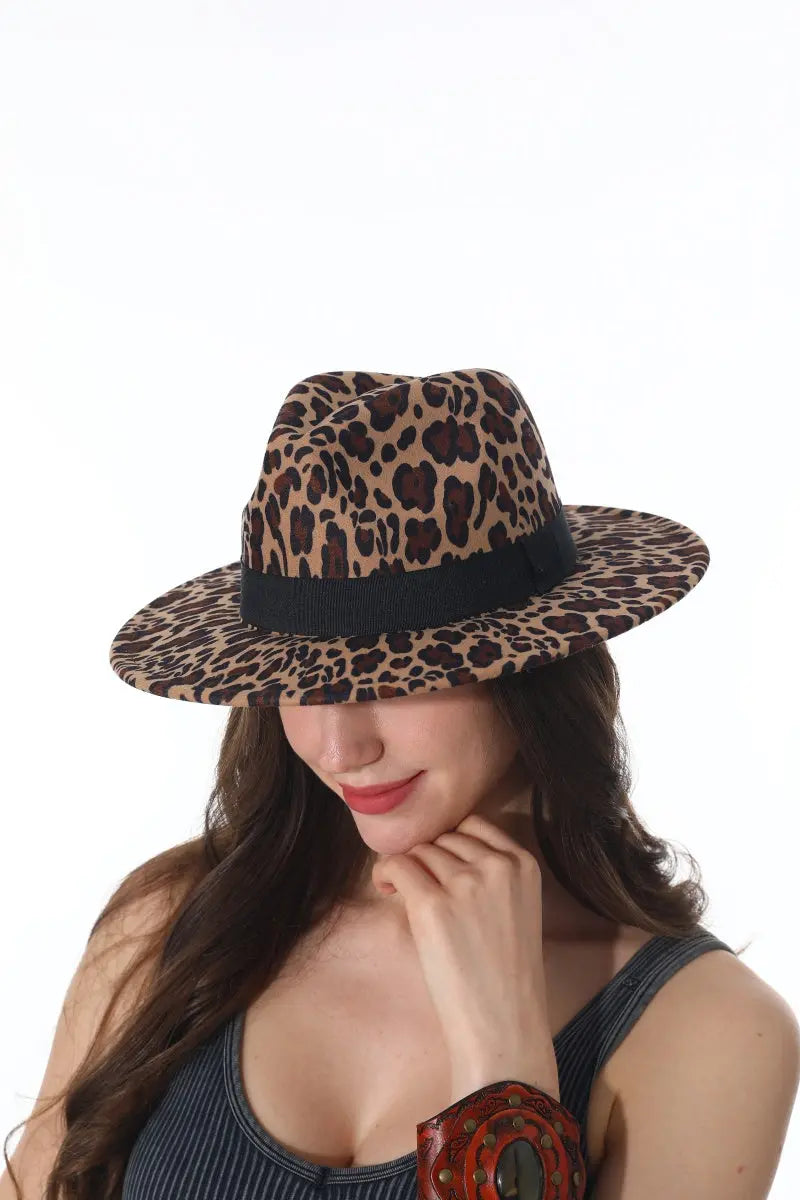 Vintage Leopard Fedora – Wide Brim Style - NeoKira Unlimited