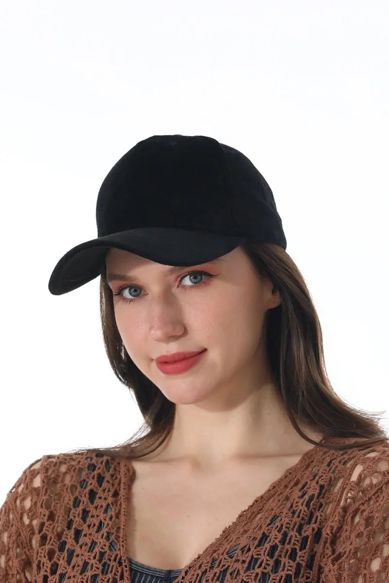 Women Soft Suede Solid Adjustable Curved Brim Baseball Cap 🧢🍂 - NeoKira Unlimited