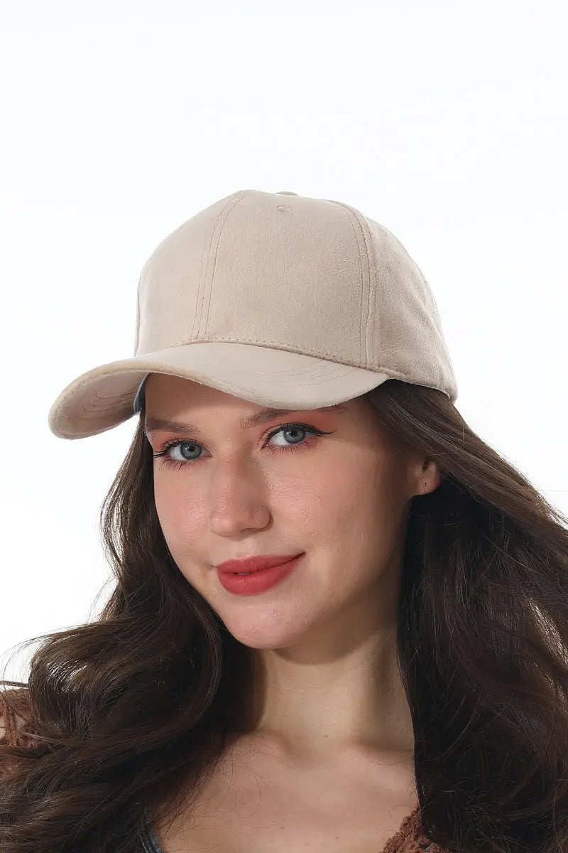 Women Soft Suede Solid Adjustable Curved Brim Baseball Cap 🧢🍂 - NeoKira Unlimited