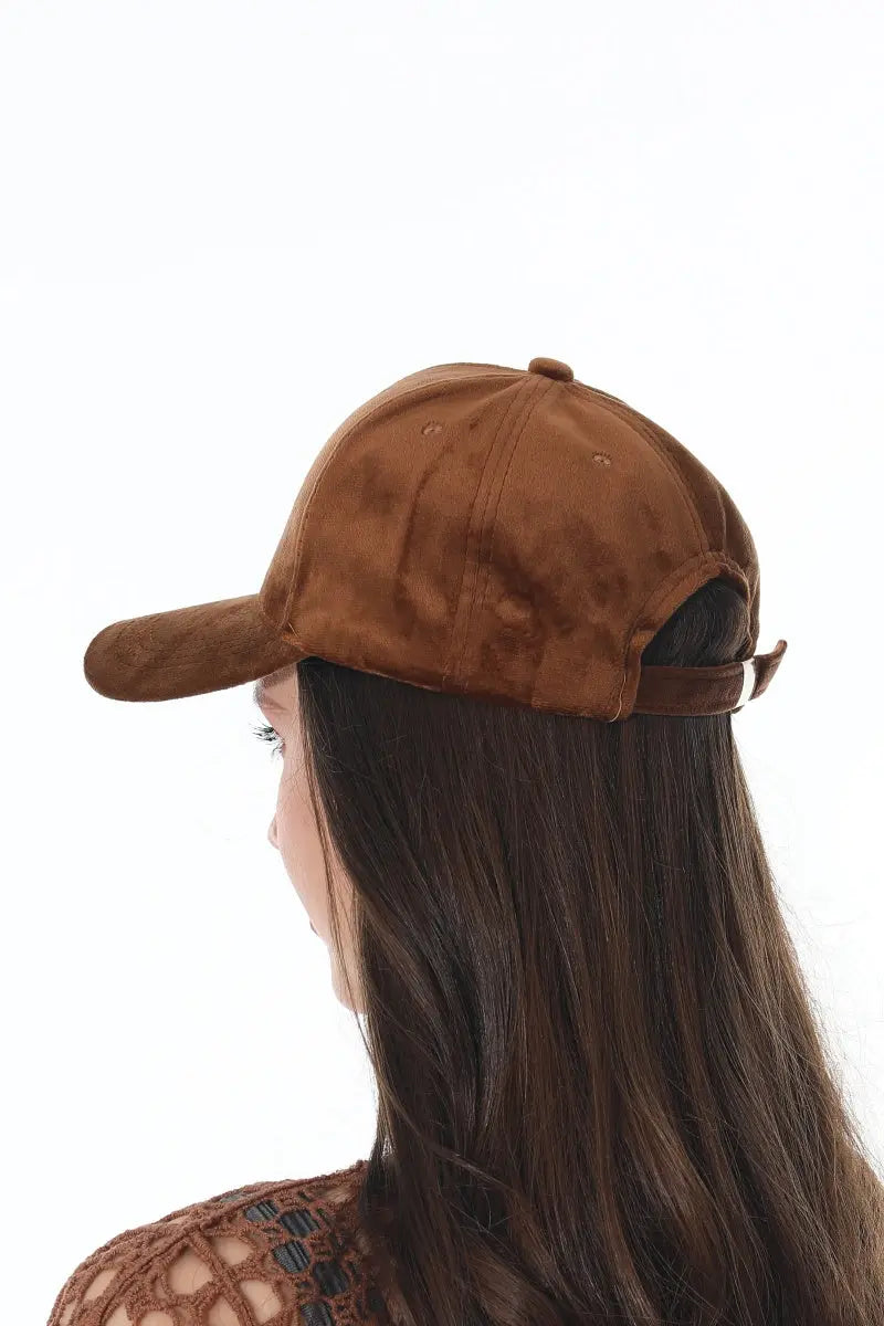 Women Soft Suede Solid Adjustable Curved Brim Baseball Cap 🧢🍂 - NeoKira Unlimited