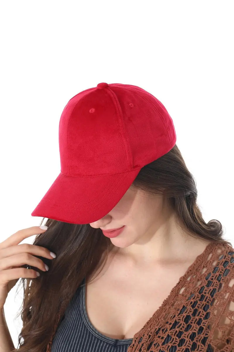 Women Soft Suede Solid Adjustable Curved Brim Baseball Cap 🧢🍂 - NeoKira Unlimited