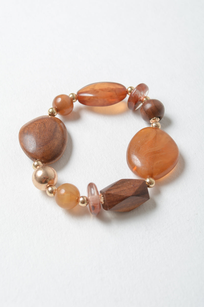 Rustic Wood and Stone Fashion Bracelet - NeoKira Unlimited