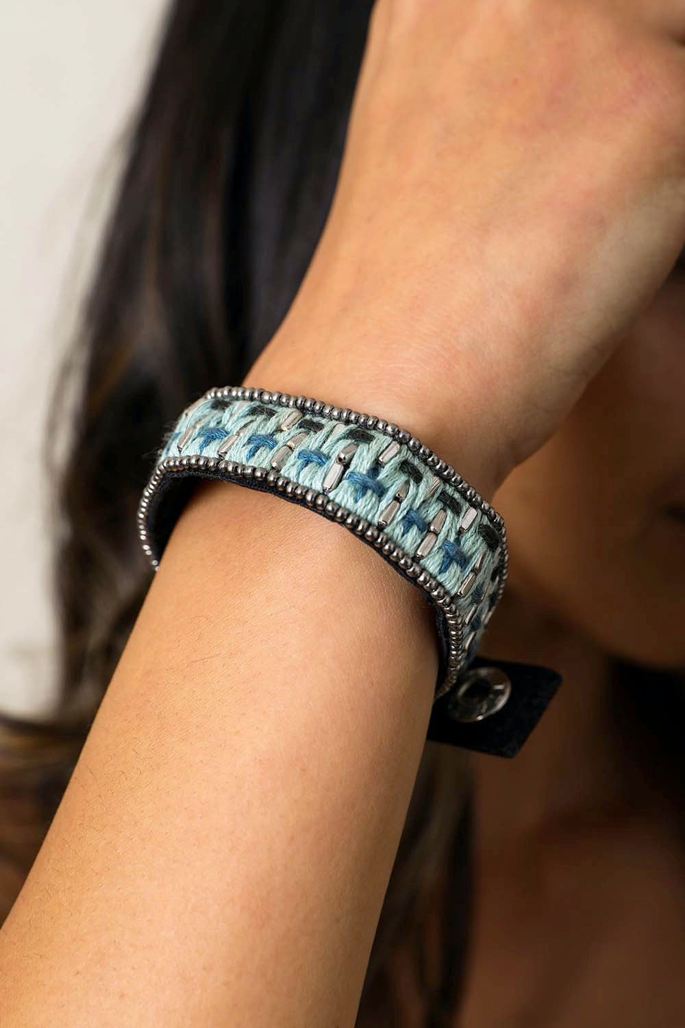 Woven Velvet Snap Bracelet Bracelets Leto Collection   