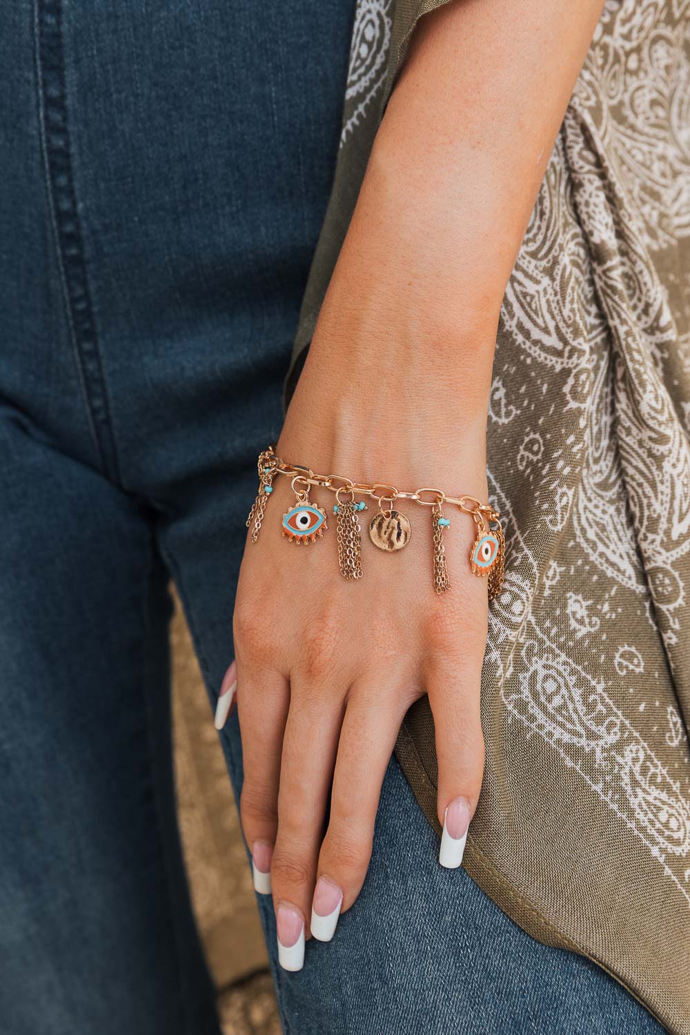 Golden Gaze Eyelet Charm Bracelet - NeoKira Unlimited