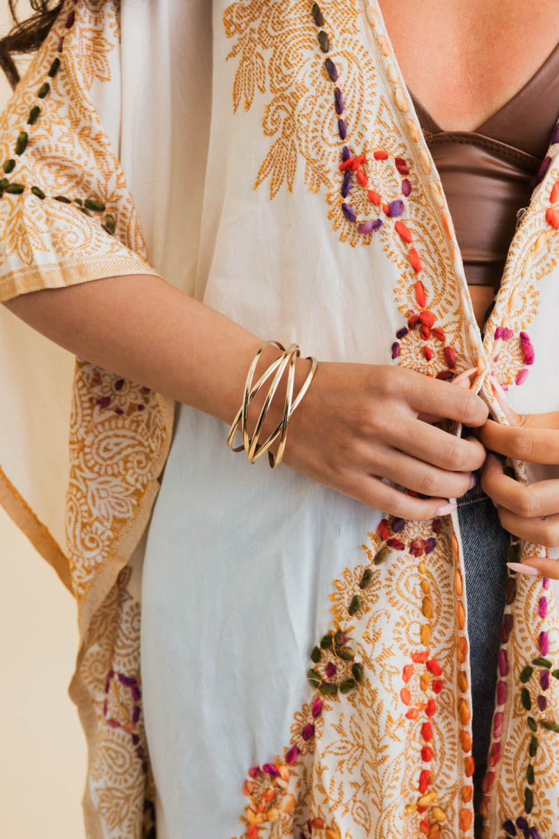 Retro Metallic Cuff Bracelet – Sleek and Stylish - NeoKira Unlimited