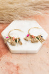 Coastal Chic Raffia and Bead Semi Hoop Earrings Earrings Leto Collection   