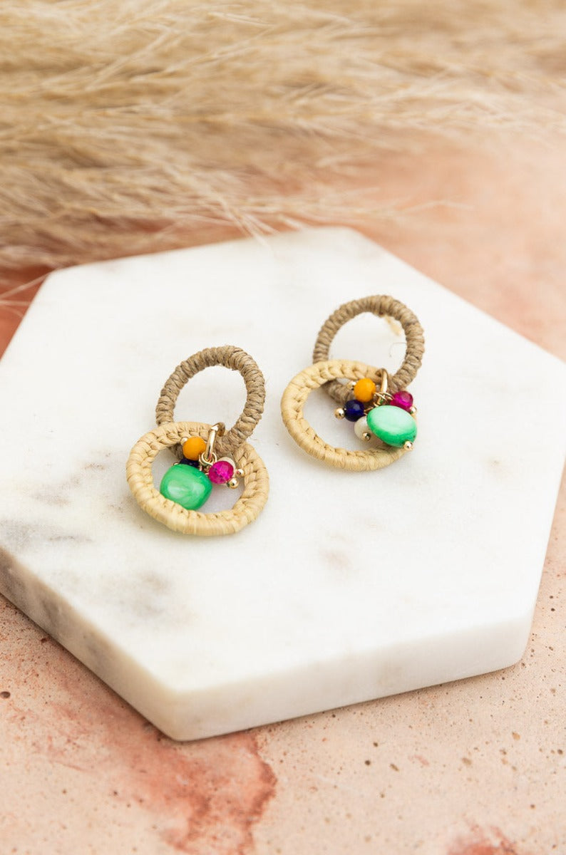 Infinity Bloom Beaded Woven Dangle Earrings - NeoKira Unlimited