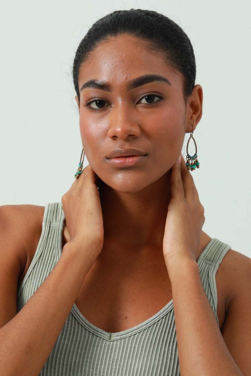 Vintage Boho Earrings – Turquoise & Tassel Details - NeoKira Unlimited