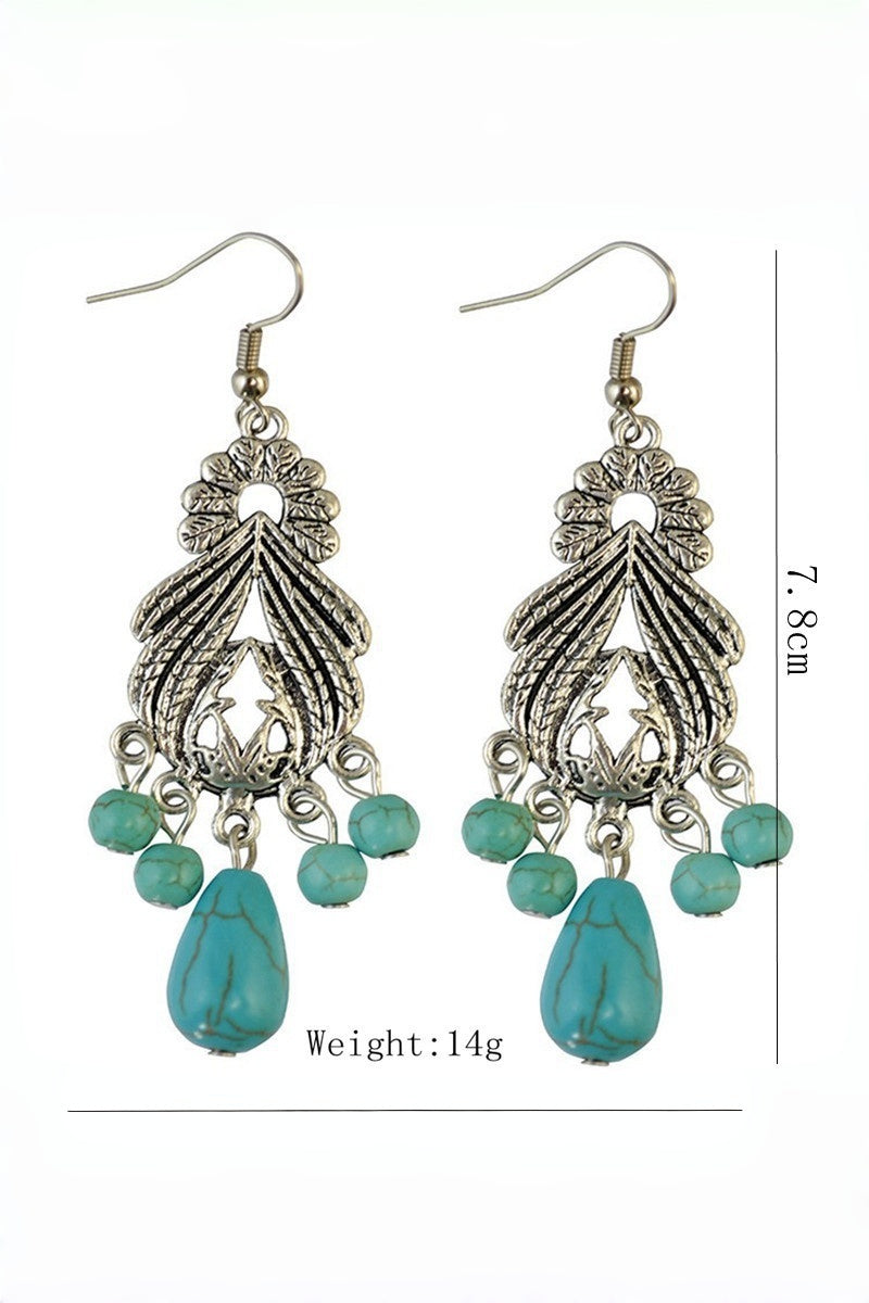 Women Boho Vintage Turquoise Chandelier Drop Dangle Earrings - NeoKira Unlimited