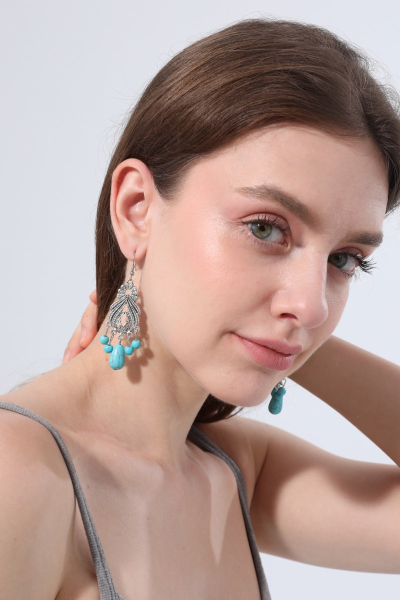 Women Boho Vintage Turquoise Chandelier Drop Dangle Earrings - NeoKira Unlimited