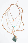 Four Layer Stone and Shell Bohemian Necklace Necklaces Leto Collection   