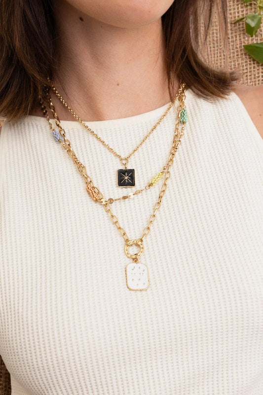 Western Rustic Charm Beaded Layered Necklace - NeoKira Unlimited
