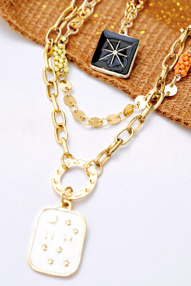 Western Rustic Charm Beaded Layered Necklace - NeoKira Unlimited