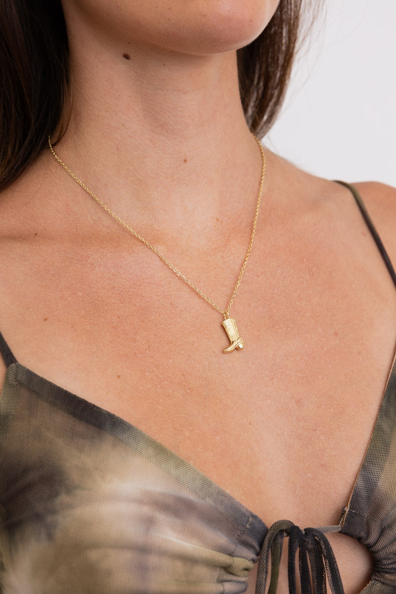 Yeehaw Cowboy Boot Pendant Necklace - NeoKira Unlimited