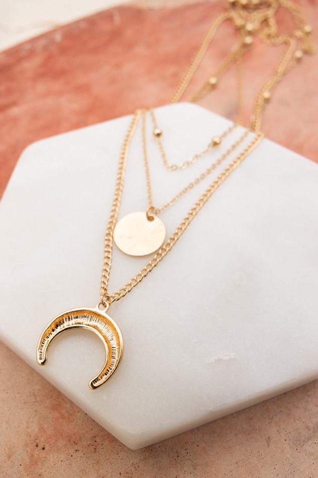 Moon Knight Layered Gold Necklace - NeoKira Unlimited