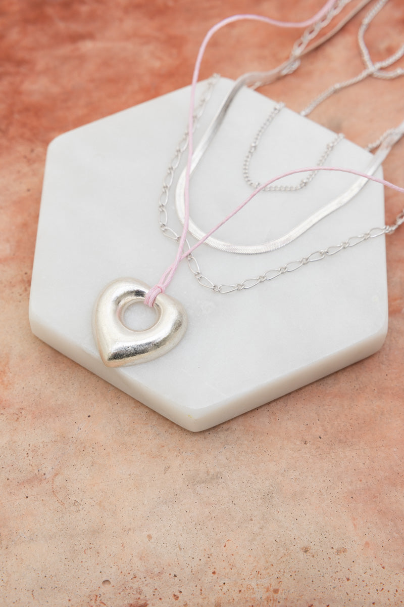 Charmy Loving Heart Layered Necklace Necklaces Leto Collection   