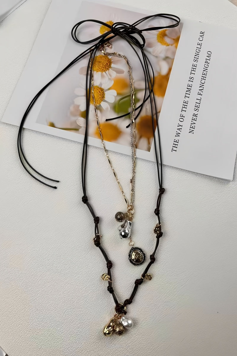 Stackable Alloy Charm Necklace - Layered Trendy Look 🔗 - NeoKira Unlimited