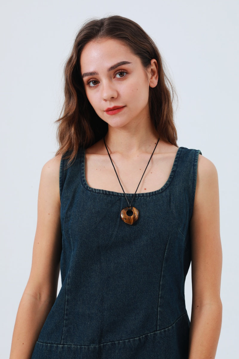 Hollow Heart Gemstone Pendant Necklace for Women – Delicate & Meaningful - NeoKira Unlimited