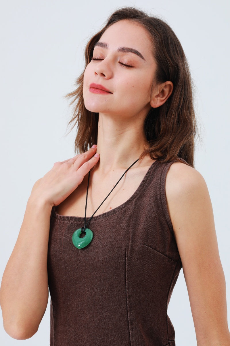 Hollow Heart Gemstone Pendant Necklace for Women – Delicate & Meaningful - NeoKira Unlimited