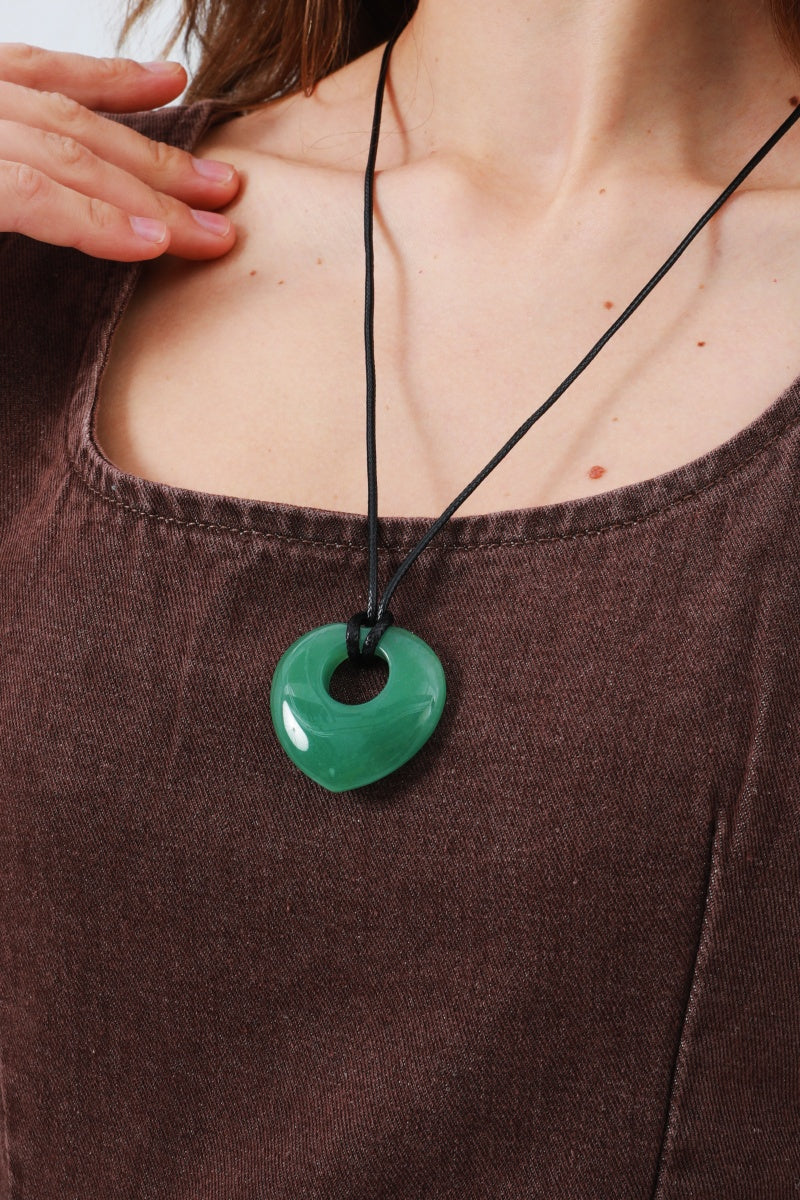 Hollow Heart Gemstone Pendant Necklace for Women – Delicate & Meaningful - NeoKira Unlimited
