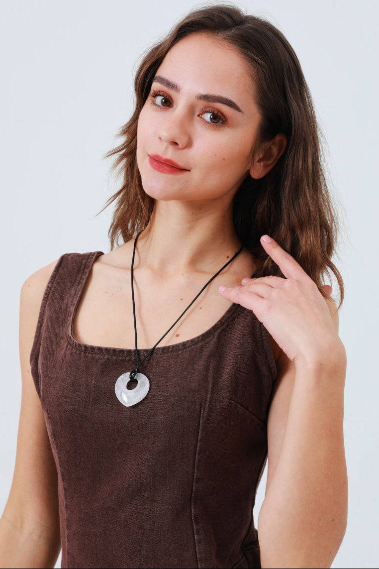 Hollow Heart Gemstone Pendant Necklace for Women – Delicate & Meaningful - NeoKira Unlimited