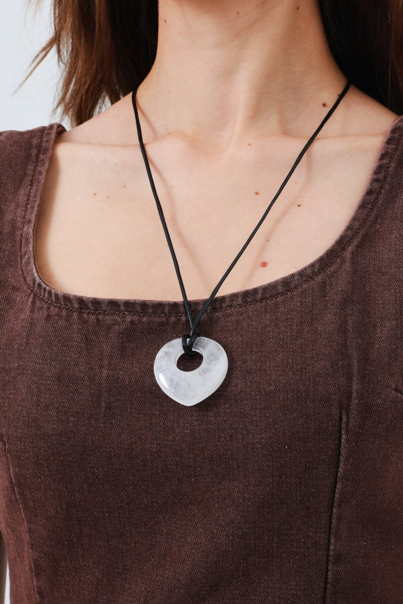 Hollow Heart Gemstone Pendant Necklace for Women – Delicate & Meaningful - NeoKira Unlimited