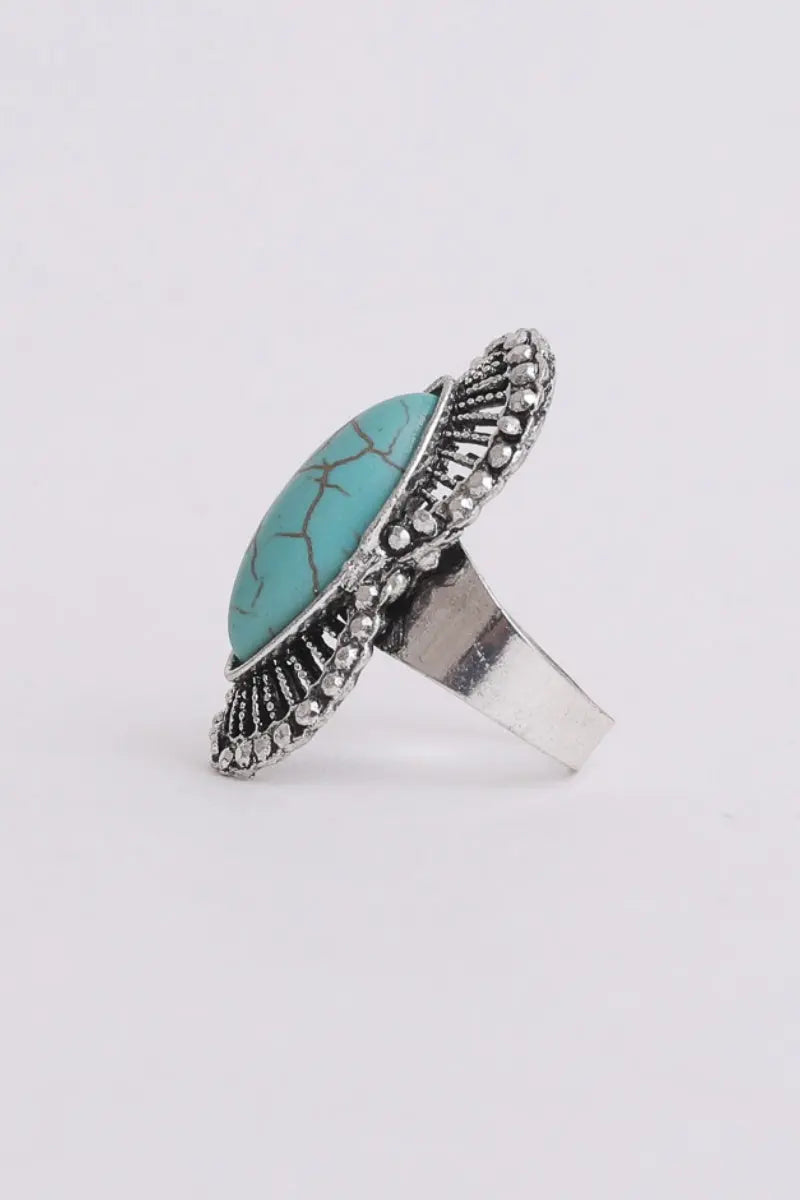 Marquise Western Adjustable Turquoise Ring 🤠💚 - NeoKira Unlimited