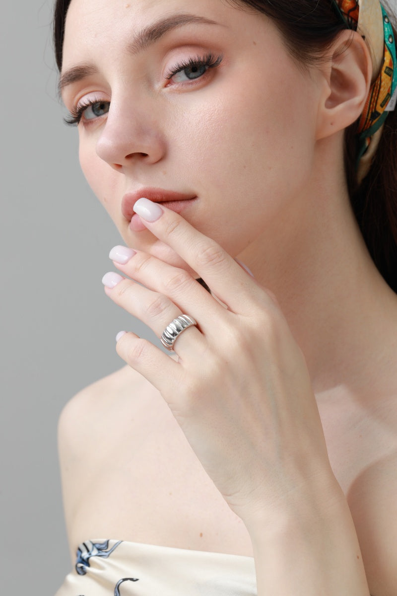 Spiral Nugget Ring – Open Band Stackable Jewelry - NeoKira Unlimited