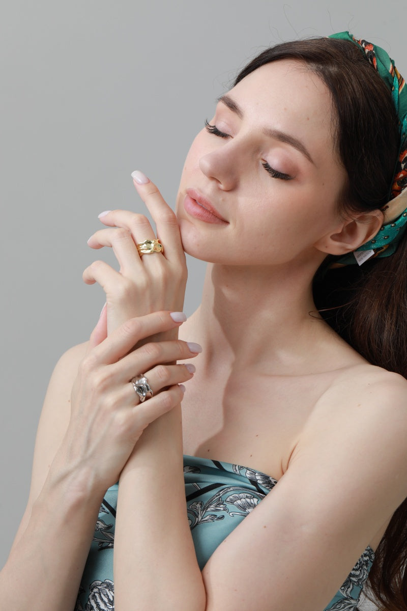 Luxe Asymmetrical Nugget Rings – Minimalist Open-Band Jewelry - NeoKira Unlimited
