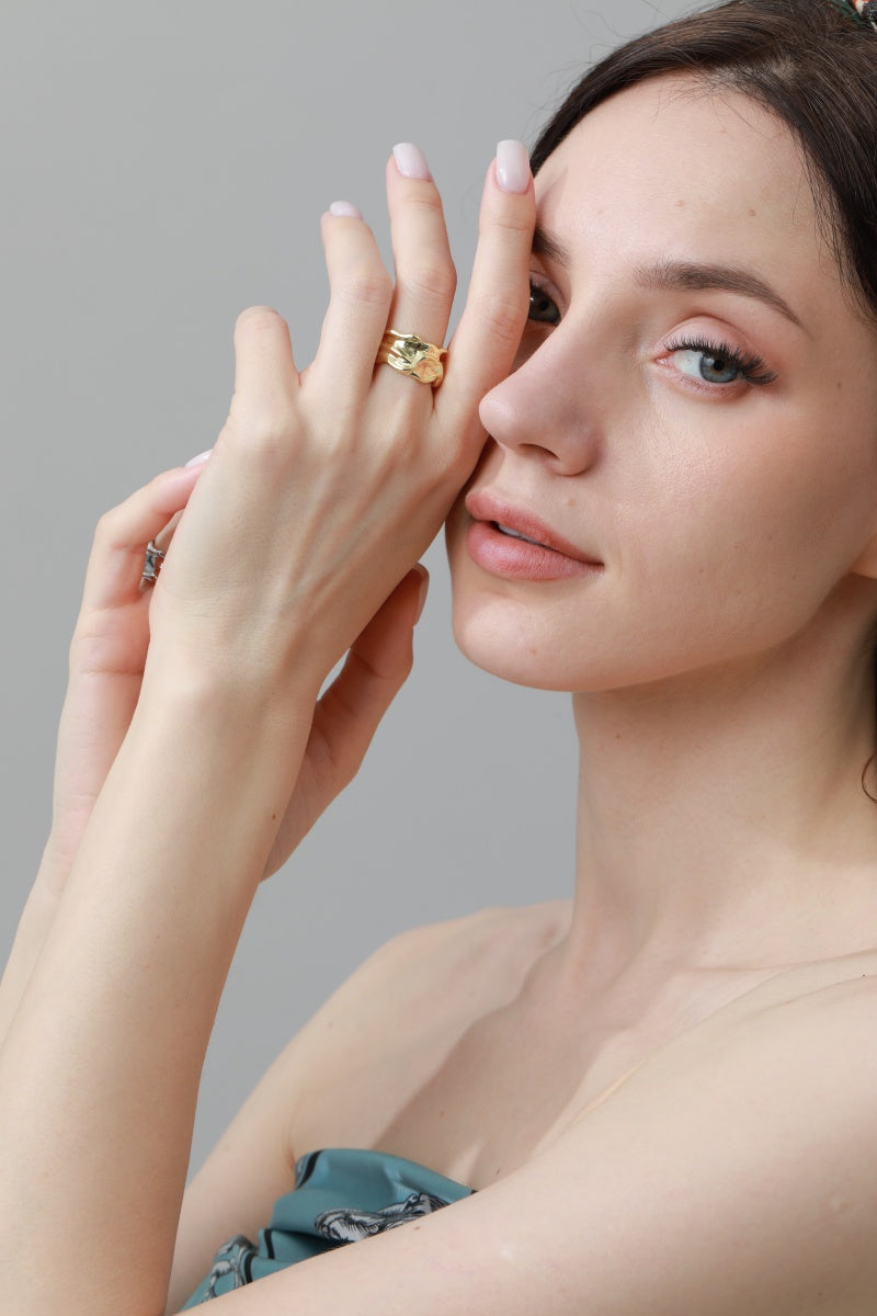 Luxe Asymmetrical Nugget Rings – Minimalist Open-Band Jewelry - NeoKira Unlimited