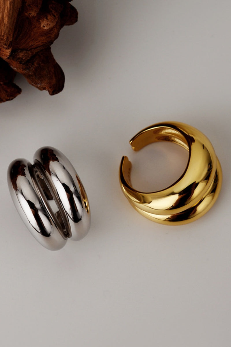 High-Shine Geometric Ring – Open-Ended Minimalist Statement ✨🔶 - NeoKira Unlimited