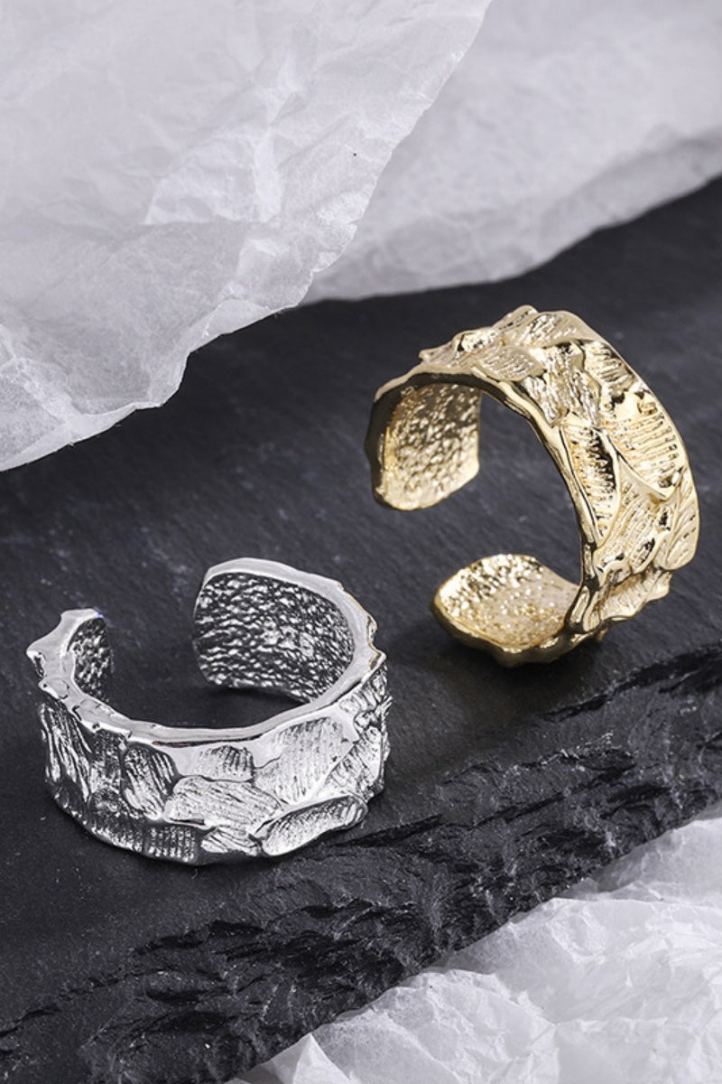 Geometric Nugget Ring – Textured Minimalist Jewelry - NeoKira Unlimited