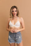 Whisper Lace T-Back Bralette Bralette Leto Collection XS/S White 