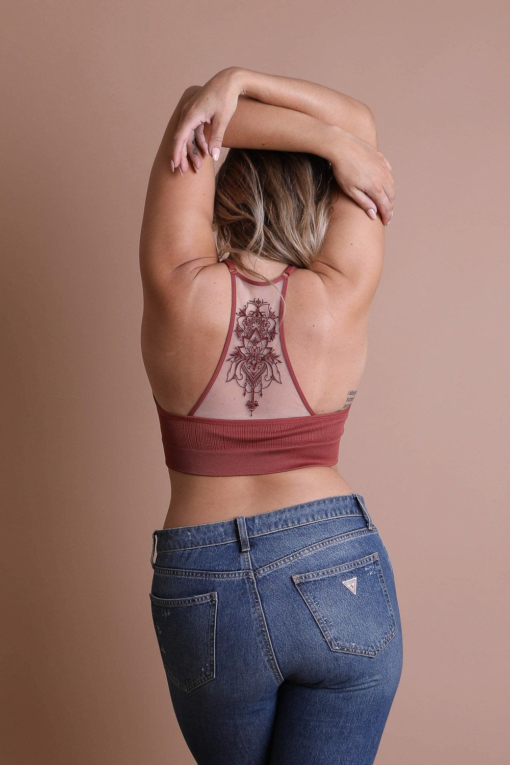 Tattoo Back Bralette 1X/2X / Rust