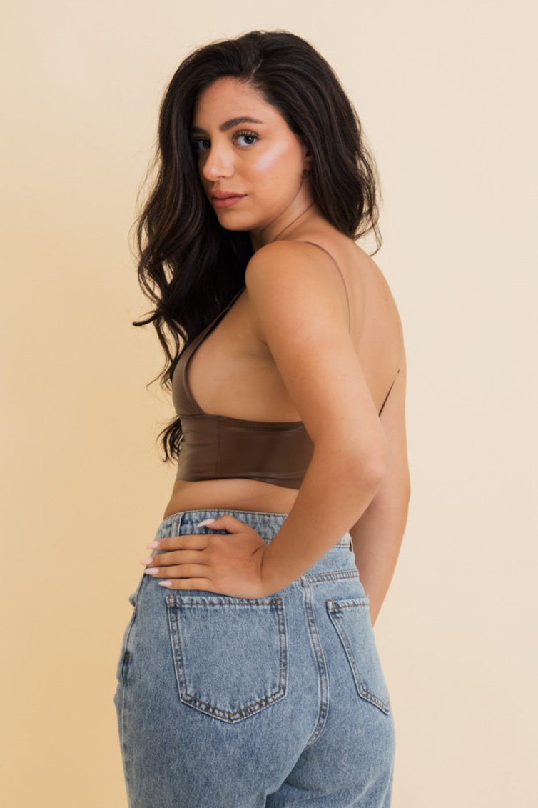Vegan Leather Longline Bralette - New Colors - NeoKira Unlimited